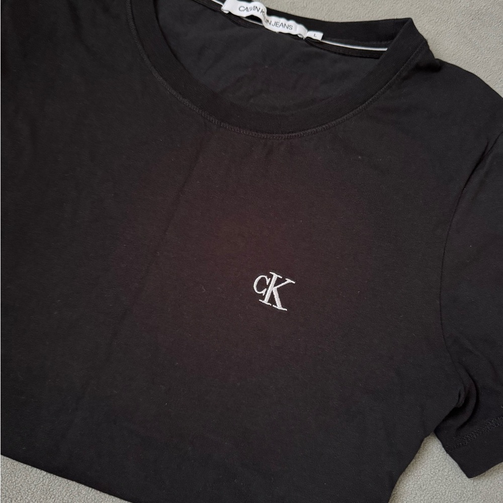 Calvin Klein Black Tee with CK Emblem